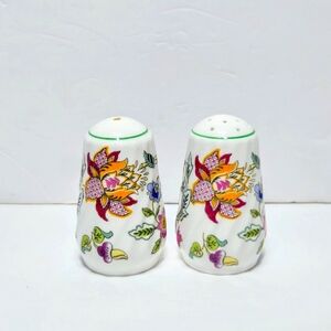 HADDON HALL BY MINTON GREEN TRIM SALT & PEPPER SHAKER